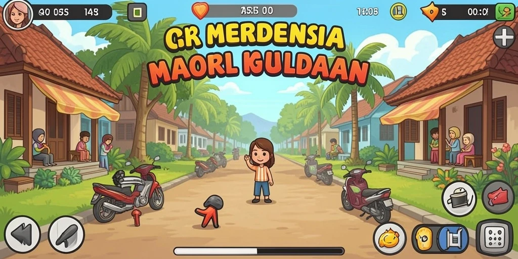 Tangkapan layar menunjukkan karakter utama dalam aksi petualangan.